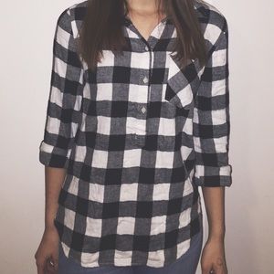 Black and white Plaid Flannel